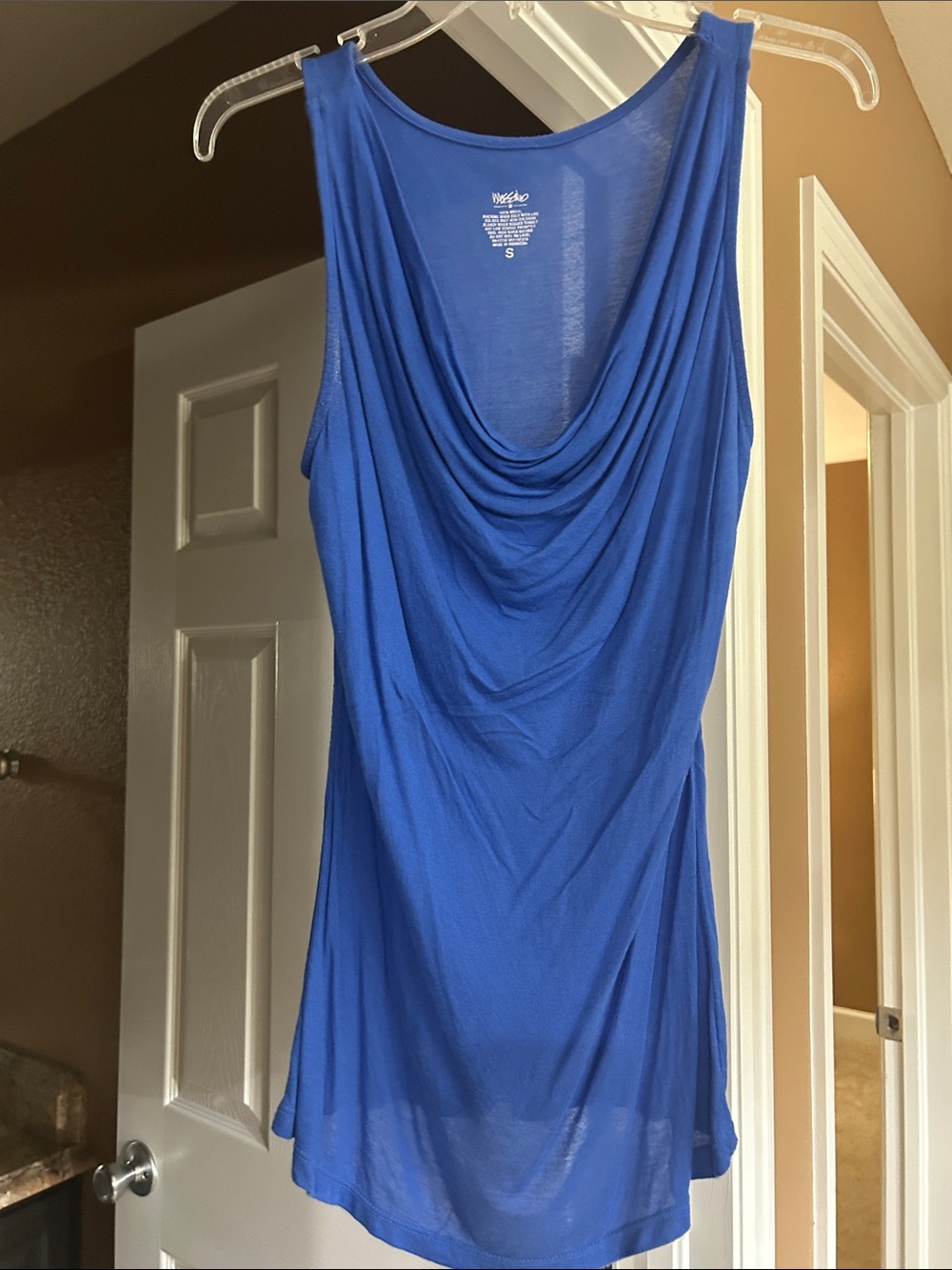 Mossimo Supply Co. Royal Blue Draped Cowl Neck Tank